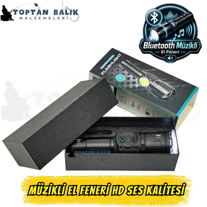 W5250B Müzikli Şarjlı LED El Feneri