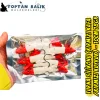 Fırsat Paketi: Turna Silikonu 10cm 18gr - Kırmızı Kafa Kırmızı Kuyruk (5’li Set)