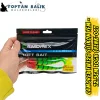 Camorex TW125 Silikon Yem - 12.5cm 10gr (Renk-001 Kırmızı Kafa Yeşil Siyah Çizgili)
