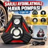 COB-V6 Çok Amaçlı Şarjlı Hava Pompası 1500 Lümen Fener ve Kırmızı Işıklı Araç Reflektörü