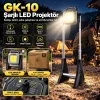GK-10 Ayaklı Projektör Kablosuz Taşınabilir Şarjlı LED Tripod Çalışma ve Kamp Lambası