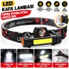 101 Kafa Lambası Cree + COB LED 2 Modlu Güçlü Mıknatıslı USB Şarjlı Mini Kafa Feneri (Adaptörlü)
