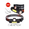 101 Kafa Lambası Cree + COB LED 2 Modlu Güçlü Mıknatıslı USB Şarjlı Mini Kafa Feneri (Adaptörlü)