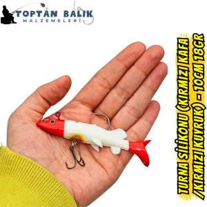 Fırsat Paketi: Turna Silikonu 10cm 18gr - Kırmızı Kafa Kırmızı Kuyruk (5’li Set)