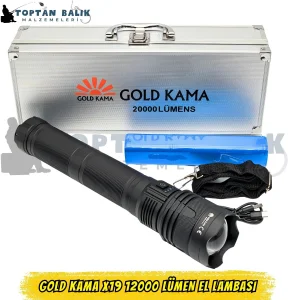 Gold Kama GK-X19 20.000 Lümen Çelik Çantalı Ultra Güçlü Şarjlı El Feneri