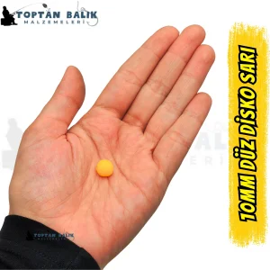 Disko Sarı Sazan Balık Boncuğu 10 mm (İç Çap: 2.5 mm) - 500 Gr Paket