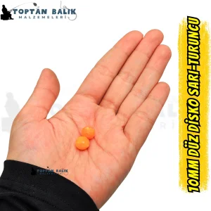 Disko Sarı-Turuncu Sazan Balık Boncuğu 10 mm (İç Çap: 2.5 mm) - 500 Gr Paket