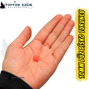 Disko Turuncu Sazan Balık Boncuğu 10 mm (İç Çap: 2.5 mm) - 500 Gr Paket