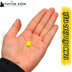 Disko Yeşil Sazan Balık Boncuğu 10 mm (İç Çap: 2.5 mm) - 500 Gr Paket