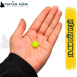 Fosforlu Yeşil Sazan Balık Boncuğu 14 mm (İç Çap: 2.5 mm) - 500 Gr Paket