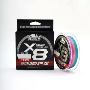 Fubelo Braid Line 150mt 8x Multi Color 0.18 mm Örgü İp Misina