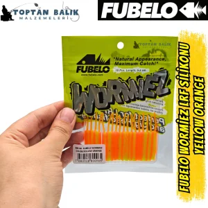 Fubelo Wormiez LRF Silikon Yemi - Yellow Orange (5.2 cm / 18 Adet)