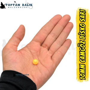 İthal Camgöz Disko Sarı Sazan Balık Boncuğu 10 mm (İç Çap: 2.5 mm) - 500 Gr Paket