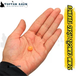 İthal Camgöz Disko Turuncu Sazan Balık Boncuğu 10 mm (İç Çap: 2.5 mm) - 500 Gr Paket