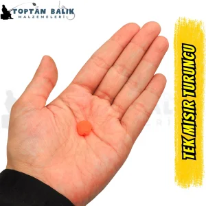 Tek Mısır Tanesi Formunda Turuncu Sazan Boncuğu 11.5 x 6.5 mm (İç Çap: 3 mm) - 500 Gr Paket