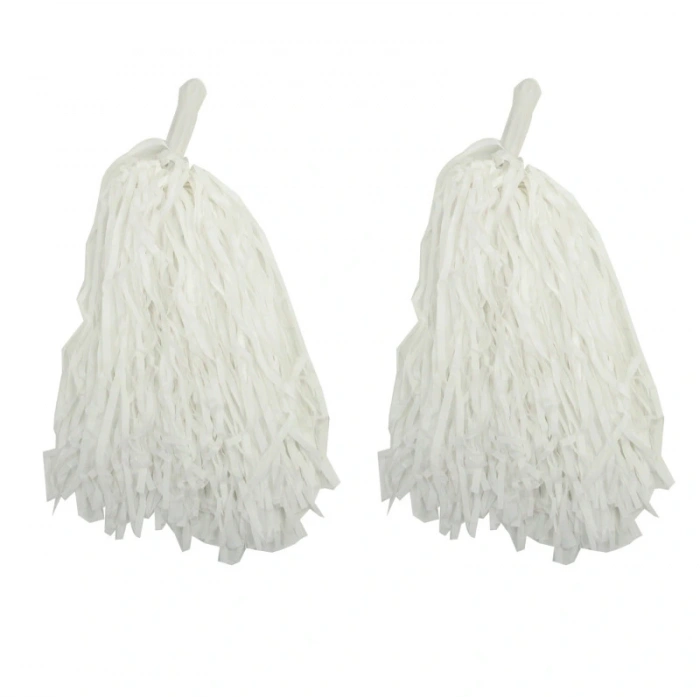 1 Çift ( 2 Adet ) Beyaz Renk 23 Nisan Gösteri Ponponu (4172)