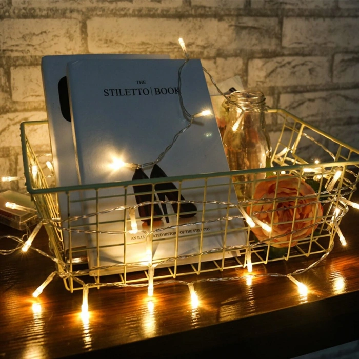 10 Metre 100 Ledli 8 Fonksiyonlu Dekoratif Lambader Sarı Lamba (4172)