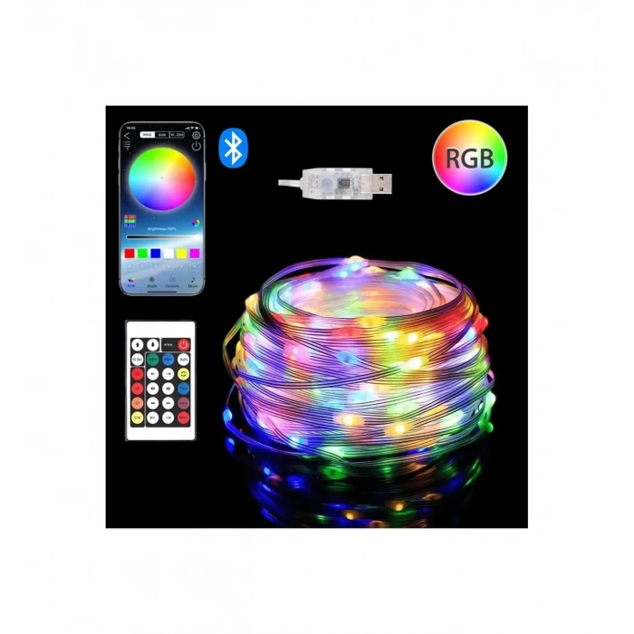 10 Metre, Led Şerit, Usb Bağlantılı, Kumandalı, Ambiyans Işığı Sdr-led-109 (4172)