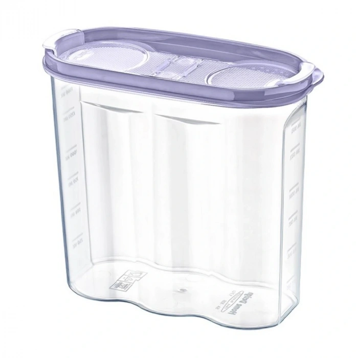 2 Kapaklı Ölçekli Erzak Kuru Gıda Saklama Kutusu Kabı - 1,7 Litre - Sa935 (4172)
