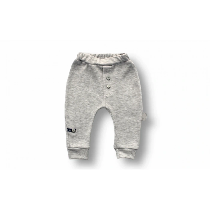 3-6 6-9 9-12 Ay Kuyruklu Yıldız Nakışlı Şapkalı Uzun Kollu Zıbınlı 3lü Kız-erkek Bebek Takımı Mavi