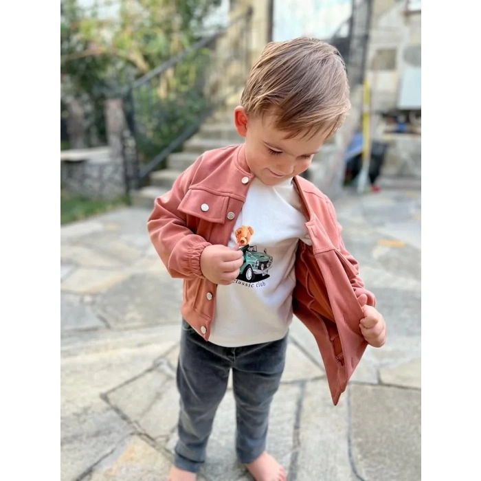 4-5-6 Yaş Kot Pantolonlu Nubukceketli Uzun Kollu Penye Sweat 3lü Erkek Çocuk Takımı Yeşil