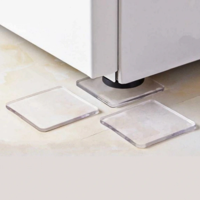 4 Adet Silikon Şeffaf Koltuk Mobilya Masa Beyaz Eşya Yazıcı Koruyucu Kaydırmaz Dayanıklı Pedler (4172)