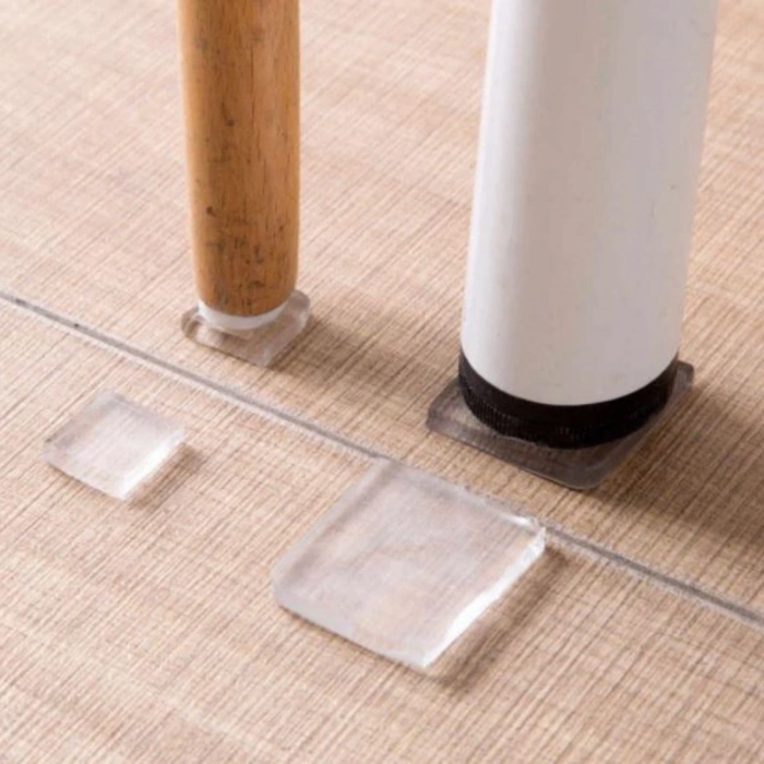 4 Adet Silikon Şeffaf Koltuk Mobilya Masa Beyaz Eşya Yazıcı Koruyucu Kaydırmaz Dayanıklı Pedler (4172)