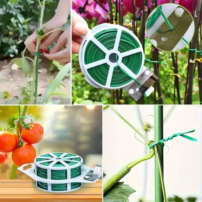 50 Metre Kendiliğinden Kesici Bıçaklı Bitki Saksı Kablo Sabitleme Teli (4172)