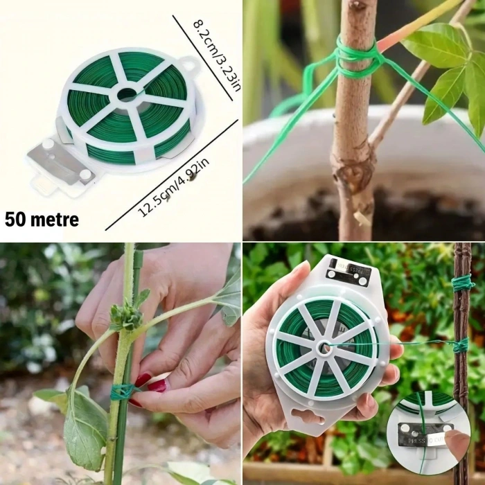 50 Metre Kendiliğinden Kesici Bıçaklı Bitki Saksı Kablo Sabitleme Teli (4172)