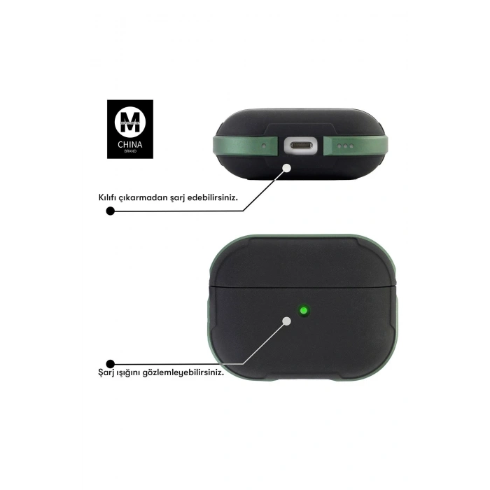 Airpods 3 (3.nesil) MO-A8 Armor Kılıf - Sierra Blue