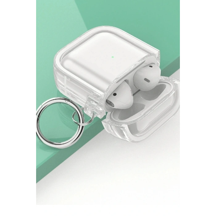 Airpods 4 (4.nesil) Shiny Şeffaf Kılıf - Beyaz