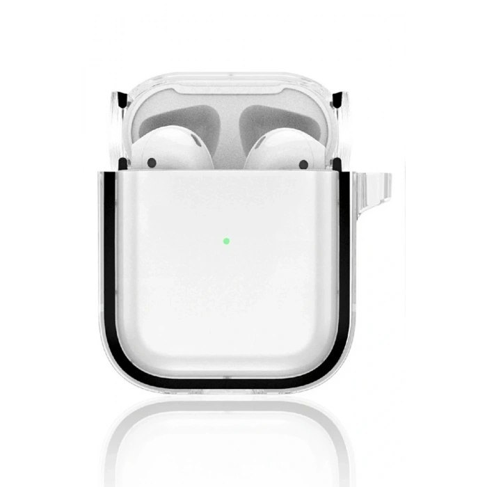 Airpods 4 (4.nesil) Shiny Şeffaf Kılıf - Siyah