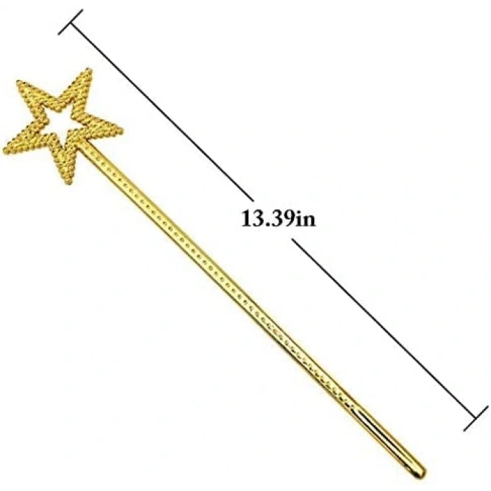 Altın Renk Yıldız Peri Asası Peri Değneği 34 Cm 1 Adet (4172)