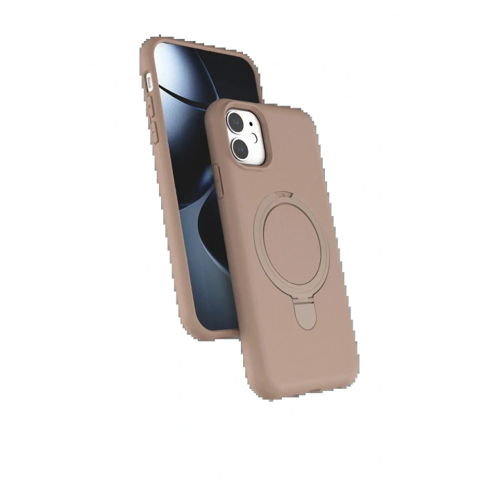 Apple iPhone 11 Regal Magsafe Standlı Kapak - Çöl Titanyum