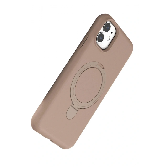 Apple iPhone 11 Regal Magsafe Standlı Kapak - Çöl Titanyum