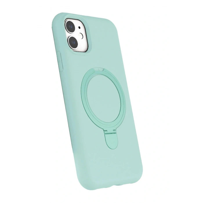 Apple iPhone 11 Regal Magsafe Standlı Kapak - Su Yeşili
