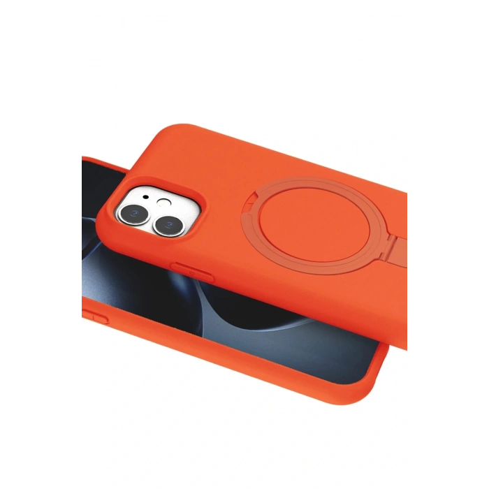 Apple iPhone 11 Regal Magsafe Standlı Kapak - Turuncu