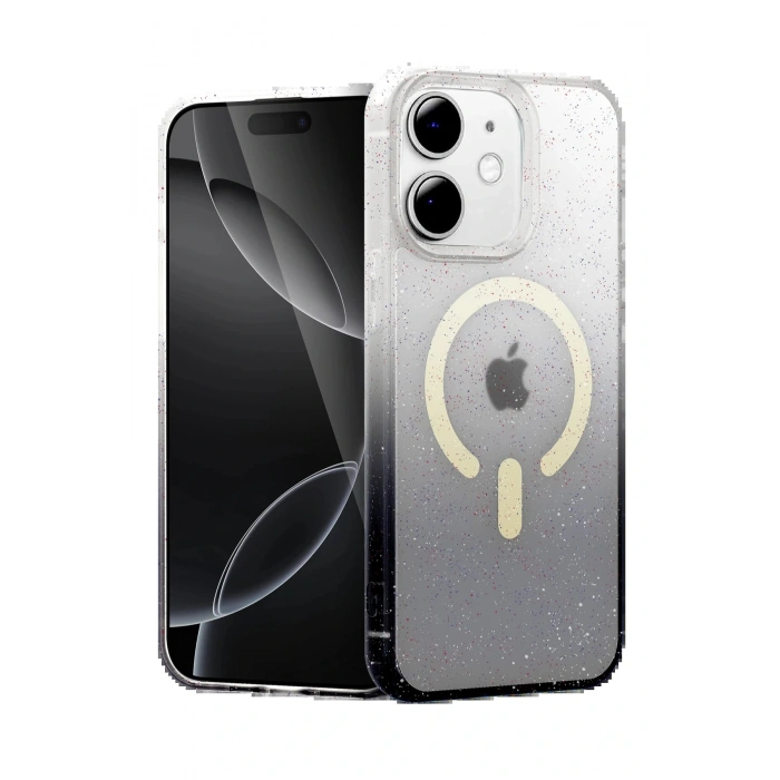 Apple iPhone 12 Pummel Shiny Magsafe Kapak - Siyah