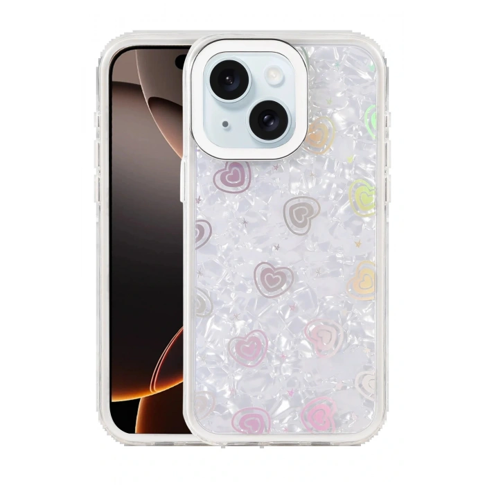 Apple iPhone 14 Lumi Desenli Kapak - Beyaz