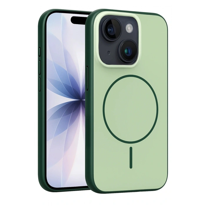 Apple iPhone 14 Neva Magsafe Kapak - Koyu Yeşil