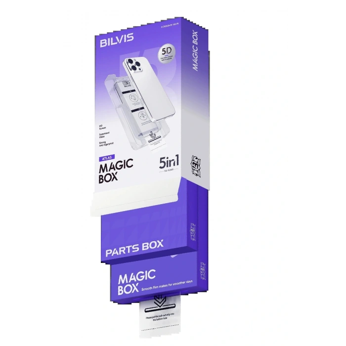 Apple iPhone 14 Pro Max Bilvis 5in1 3D Magic Cam Ekran Koruyucu - Siyah