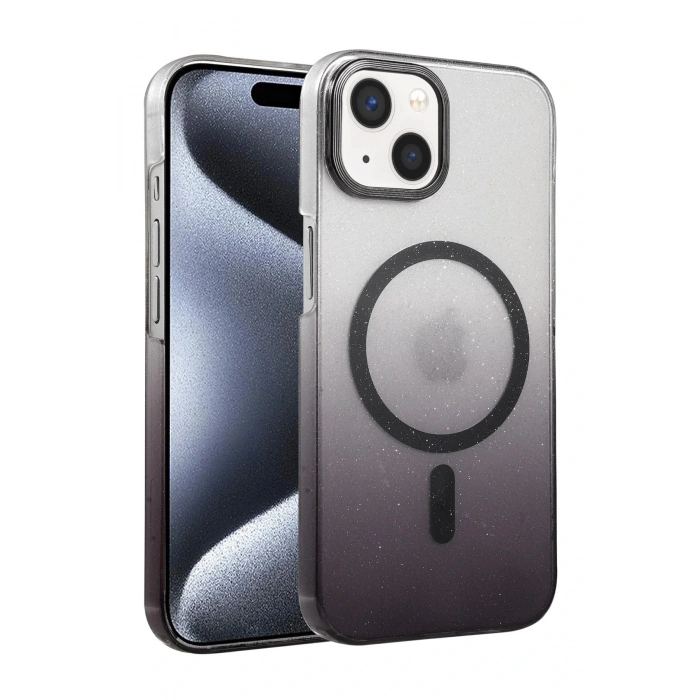 Apple iPhone 15 Plus Glossy Magsafe Kapak - Siyah