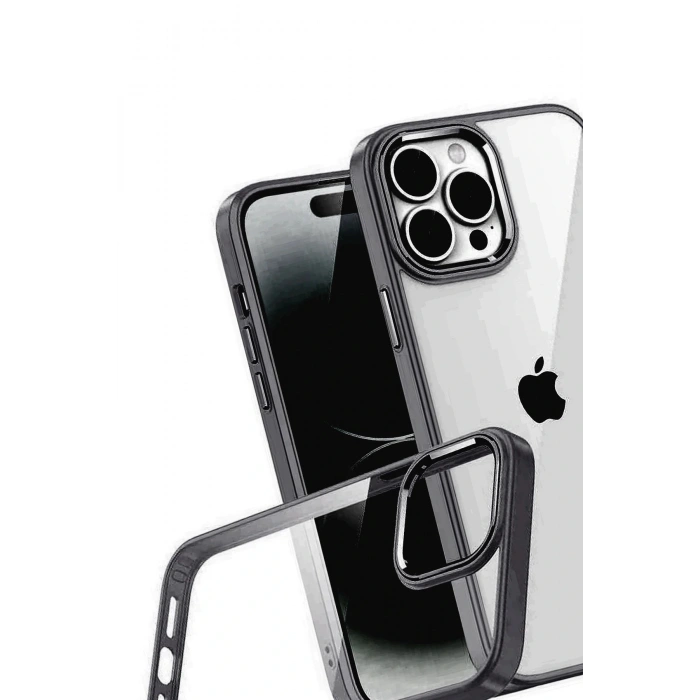 Apple iPhone 15 Pro Max Lensli Silikon - Siyah