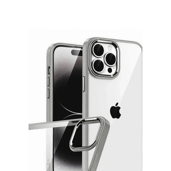 Apple iPhone 15 Pro Max Lensli Silikon - Titan Gri