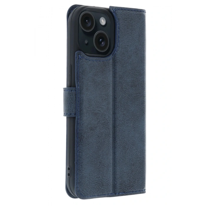 Apple iPhone 15 Trend S Plus Kapaklı Kılıf - Lacivert