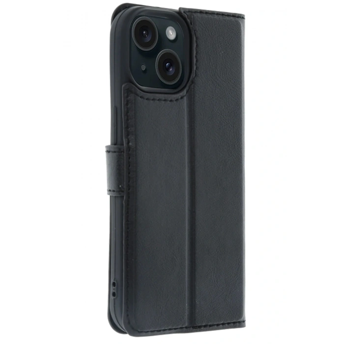 Apple iPhone 15 Trend S Plus Kapaklı Kılıf - Siyah