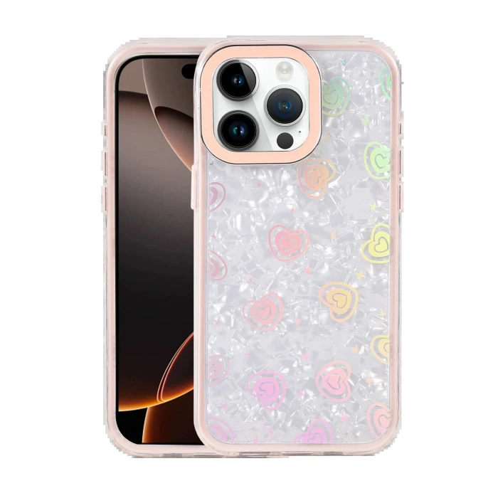 Apple iPhone 16 Pro Max Lumi Desenli Kapak - Pembe