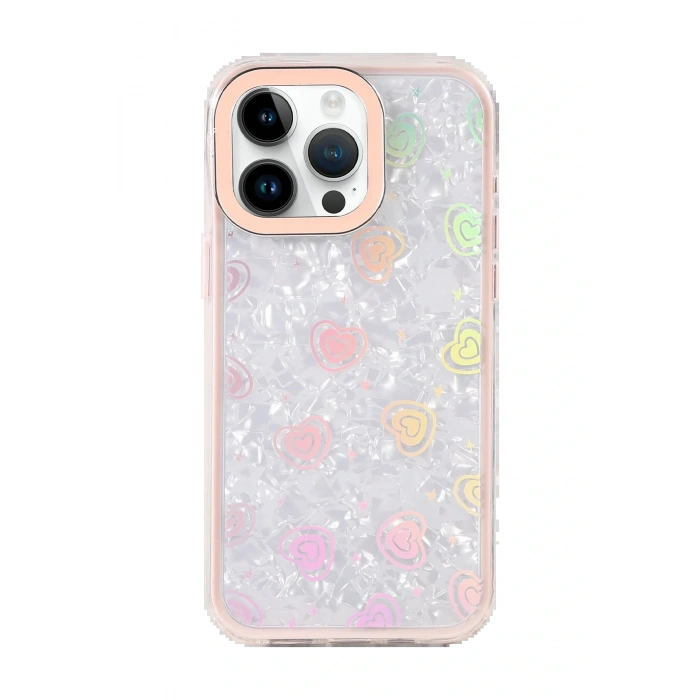Apple iPhone 16 Pro Max Lumi Desenli Kapak - Pembe