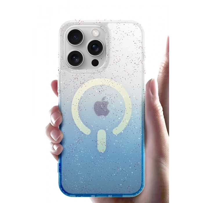 Apple iPhone 16 Pro Pummel Shiny Magsafe Kapak - Mavi