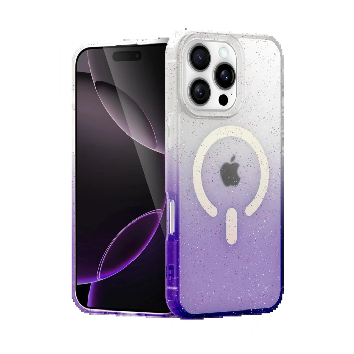 Apple iPhone 16 Pro Pummel Shiny Magsafe Kapak - Mor